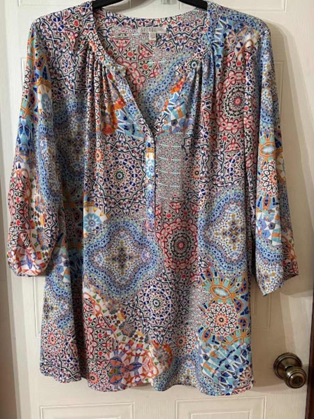 {Plus Size} Spense Women's Blouse~ Size 2X~ Colorful Pattern (A3)